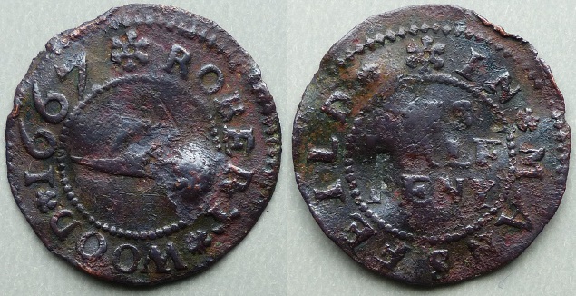 Mansfield, Robert Wood 1667 halfpenny